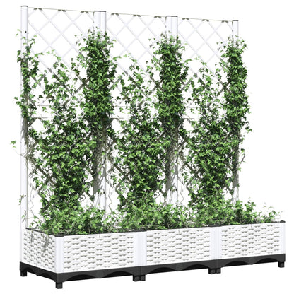 Plantenbak Met Latwerk 20X40X2,5 Cm Polypropeen 120 x 40 x 121.5 cm Wit