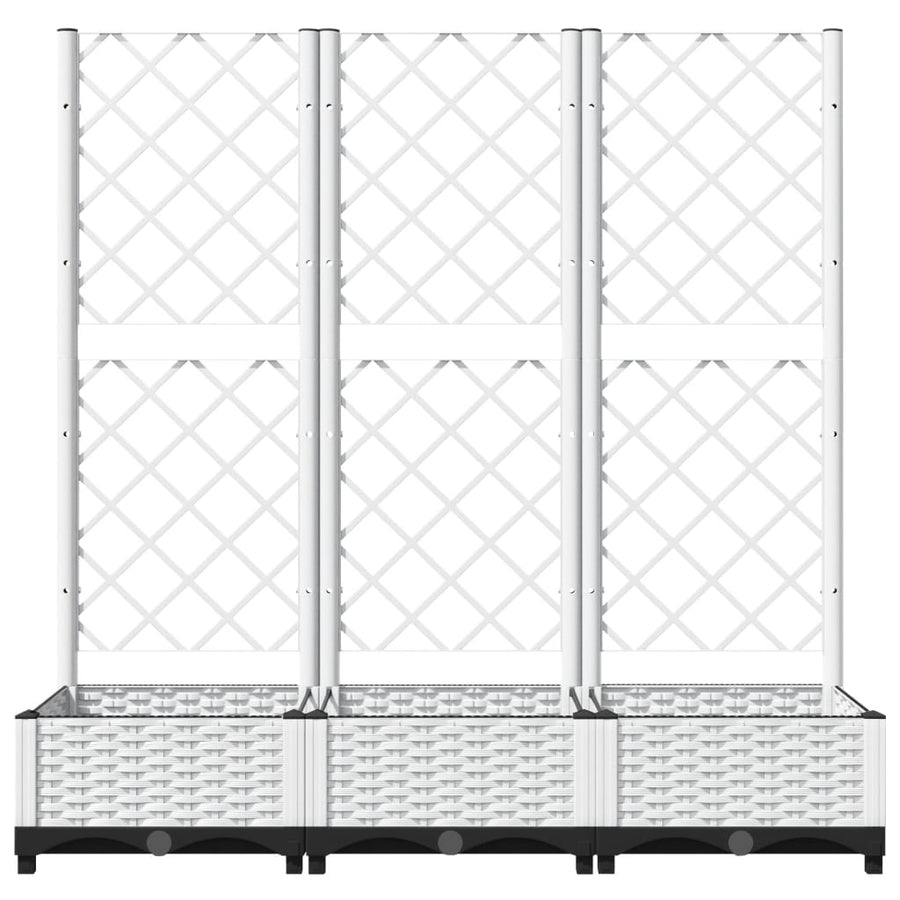 Plantenbak Met Latwerk 20X40X2,5 Cm Polypropeen 120 x 40 x 121.5 cm Wit