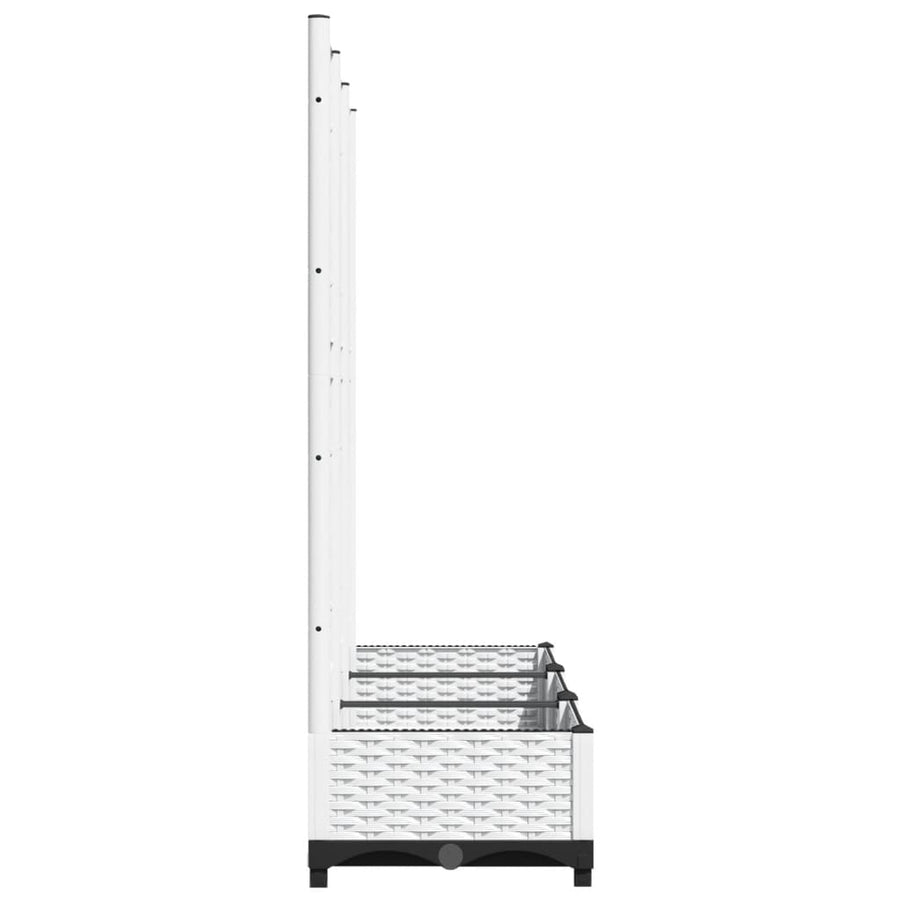 Plantenbak Met Latwerk 20X40X2,5 Cm Polypropeen 120 x 40 x 121.5 cm Wit