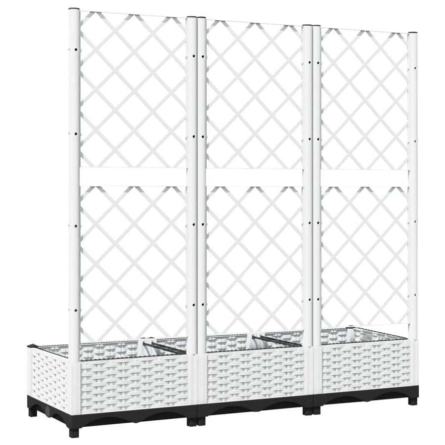 Plantenbak Met Latwerk 20X40X2,5 Cm Polypropeen 120 x 40 x 121.5 cm Wit