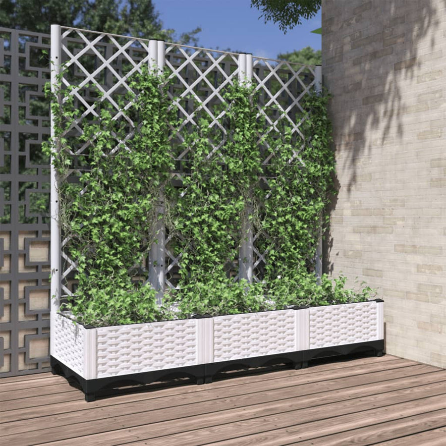 Plantenbak Met Latwerk 20X40X2,5 Cm Polypropeen 120 x 40 x 121.5 cm Wit