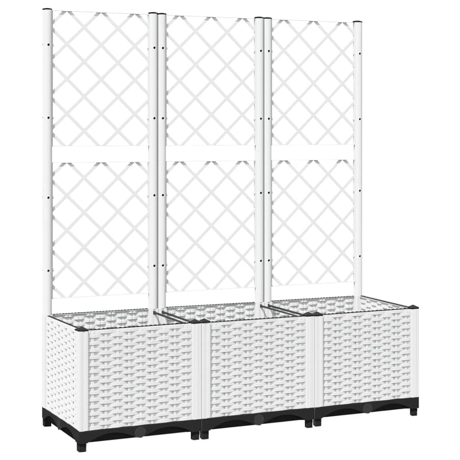 Plantenbak Met Latwerk Polypropeen 120 x 40 x 136 cm Wit