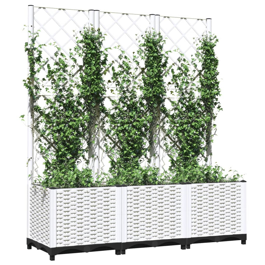 Plantenbak Met Latwerk Polypropeen 120 x 40 x 136 cm Wit
