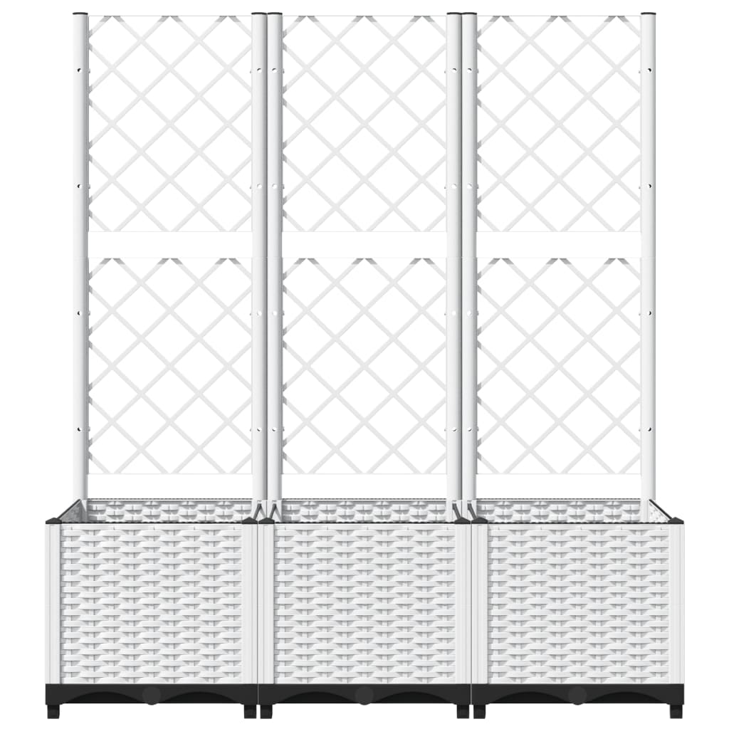 Plantenbak Met Latwerk Polypropeen 120 x 40 x 136 cm Wit