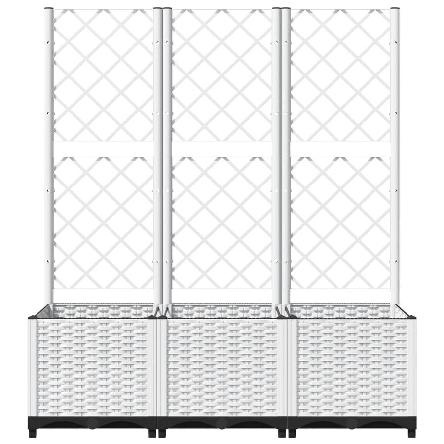 Plantenbak Met Latwerk Polypropeen 120 x 40 x 136 cm Wit