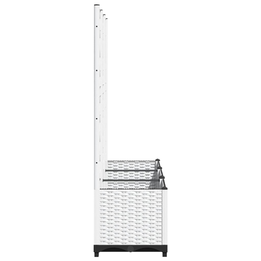 Plantenbak Met Latwerk Polypropeen 120 x 40 x 136 cm Wit