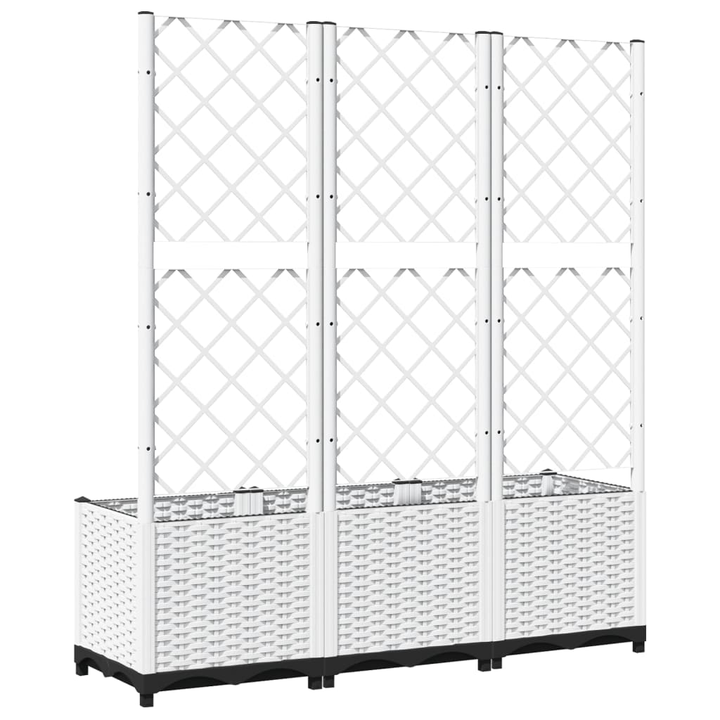 Plantenbak Met Latwerk Polypropeen 120 x 40 x 136 cm Wit