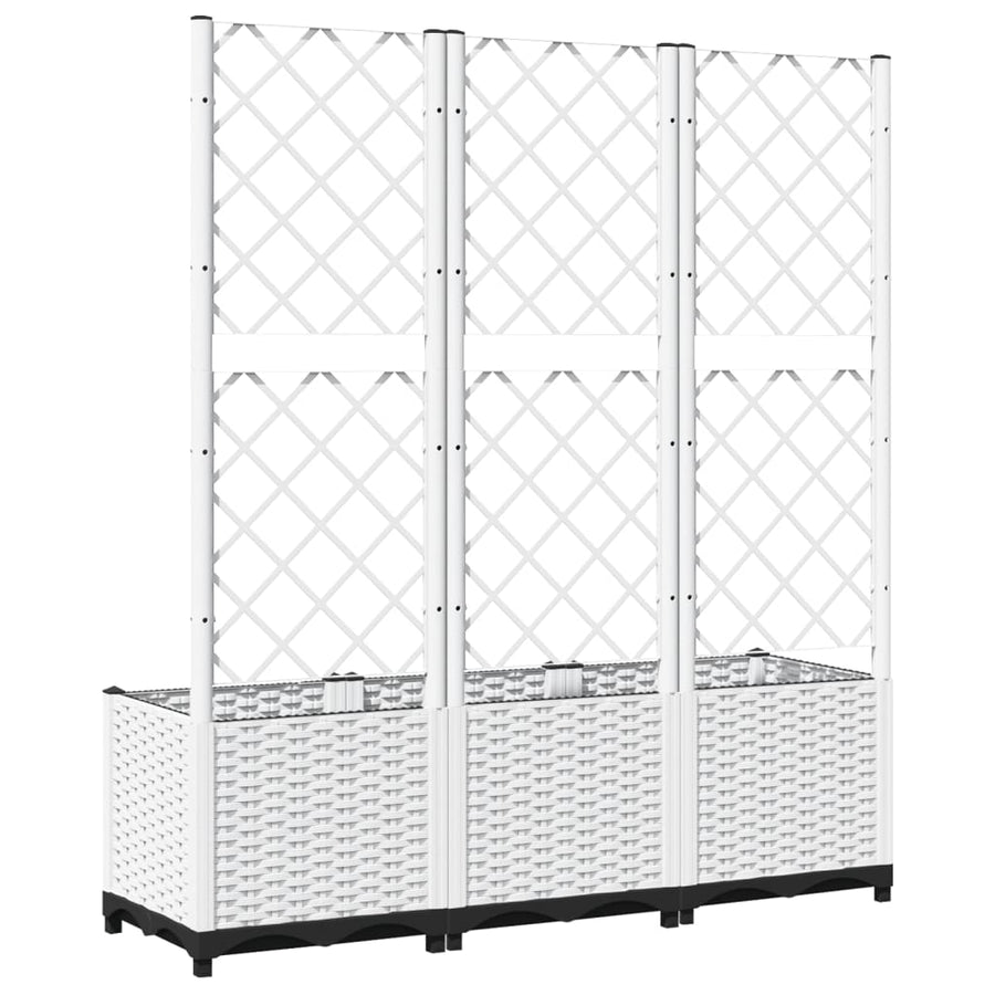 Plantenbak Met Latwerk Polypropeen 120 x 40 x 136 cm Wit