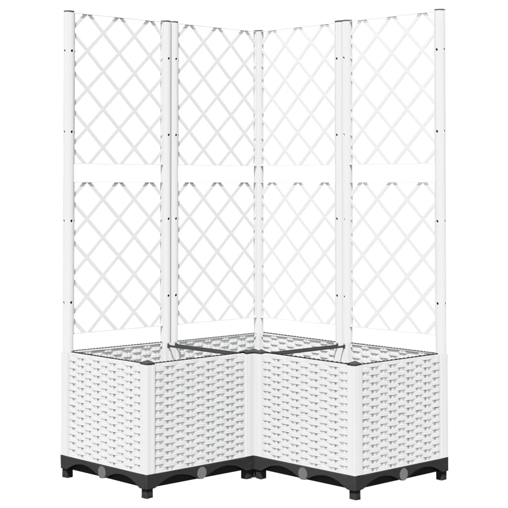 Plantenbak Met Latwerk Polypropeen 80 x 80 x 136 cm Wit