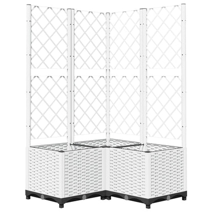 Plantenbak Met Latwerk Polypropeen 80 x 80 x 136 cm Wit
