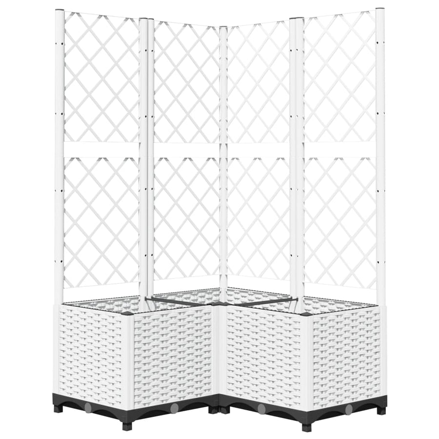 Plantenbak Met Latwerk Polypropeen 80 x 80 x 136 cm Wit