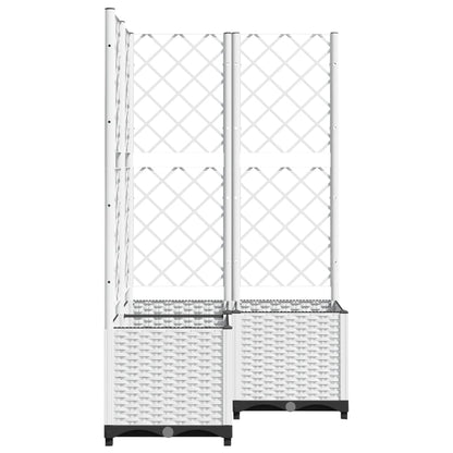 Plantenbak Met Latwerk Polypropeen 80 x 80 x 136 cm Wit