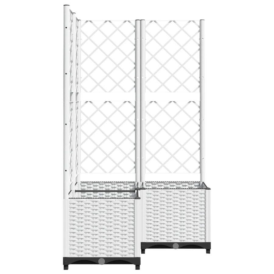 Plantenbak Met Latwerk Polypropeen 80 x 80 x 136 cm Wit
