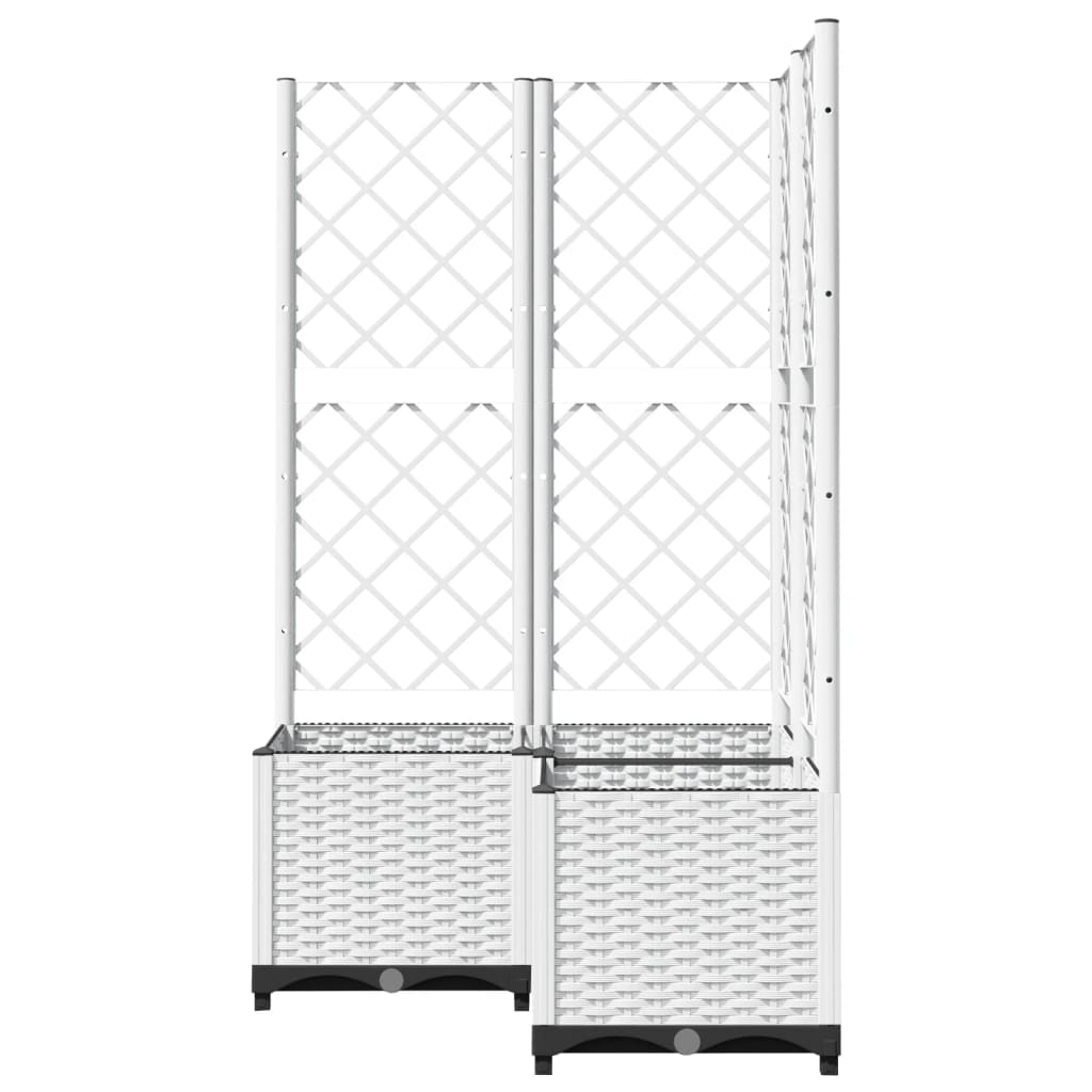 Plantenbak Met Latwerk Polypropeen 80 x 80 x 136 cm Wit