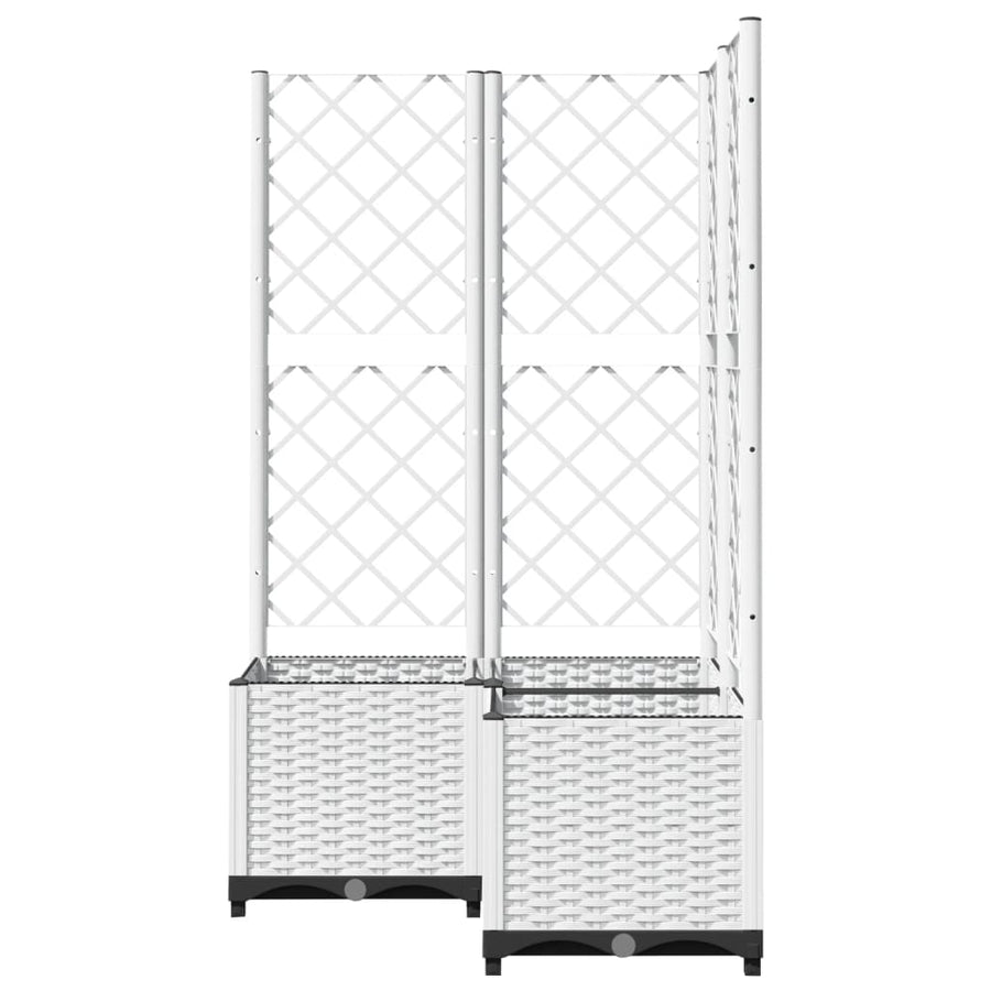 Plantenbak Met Latwerk Polypropeen 80 x 80 x 136 cm Wit