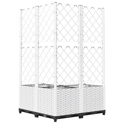 Plantenbak Met Latwerk Polypropeen 80 x 80 x 136 cm Wit