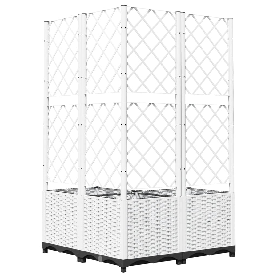 Plantenbak Met Latwerk Polypropeen 80 x 80 x 136 cm Wit