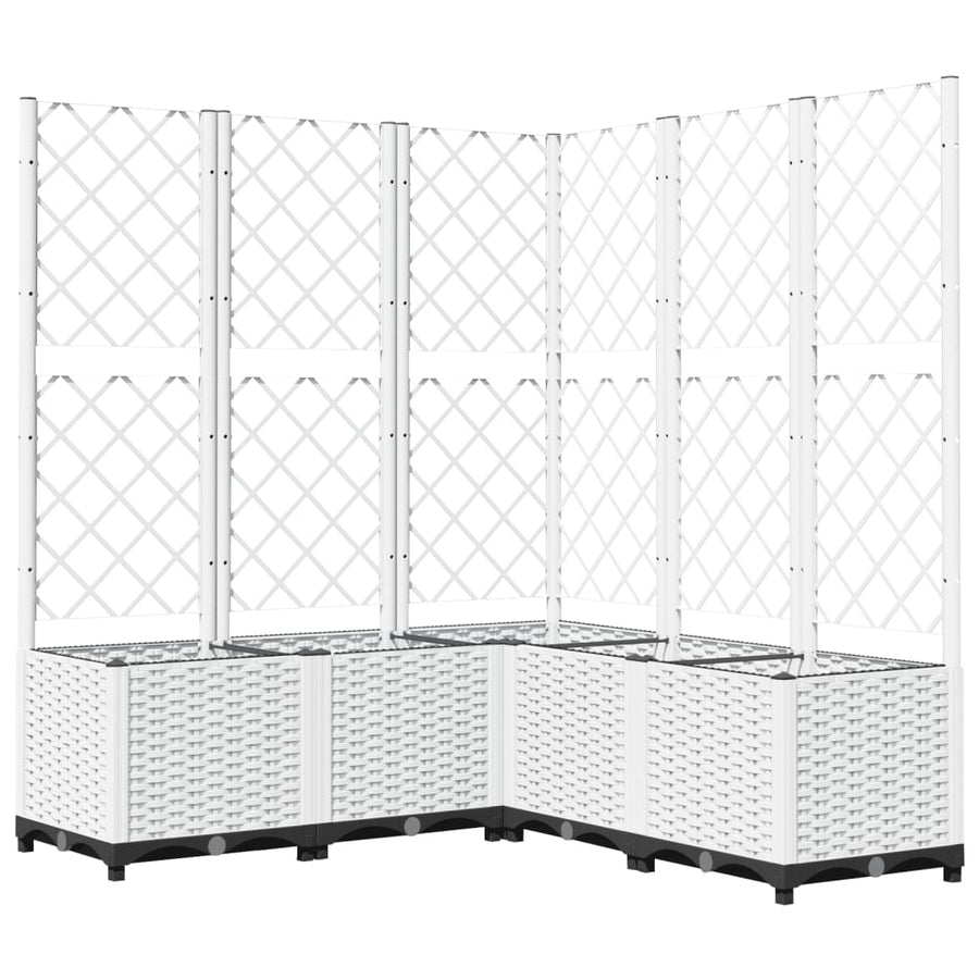Plantenbak Met Latwerk Polypropeen 120 x 120 x 136 cm Wit