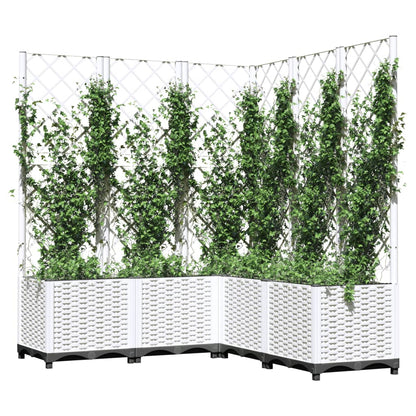 Plantenbak Met Latwerk Polypropeen 120 x 120 x 136 cm Wit