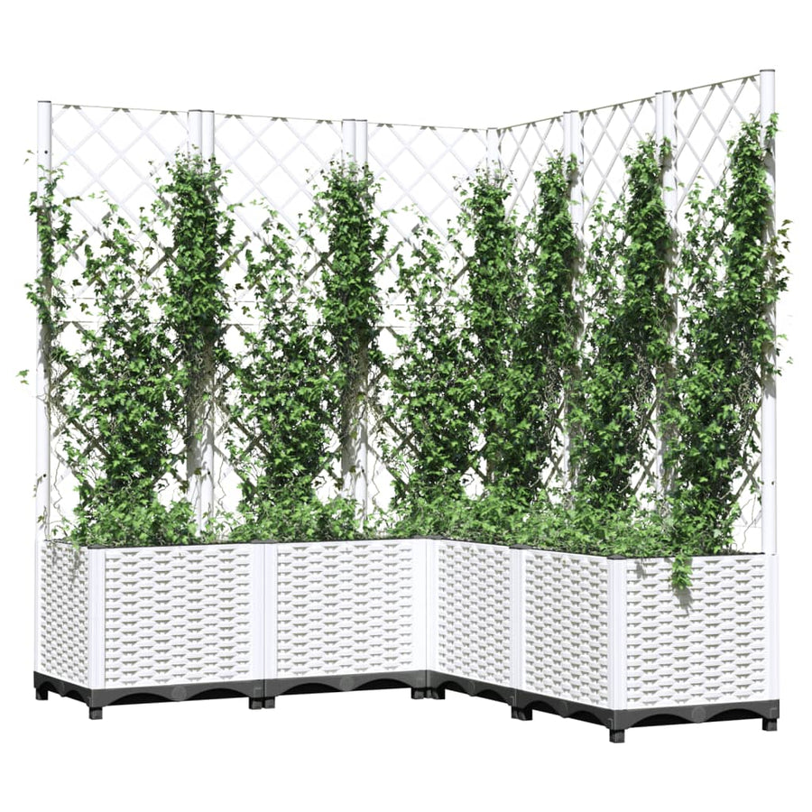 Plantenbak Met Latwerk Polypropeen 120 x 120 x 136 cm Wit