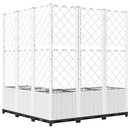 Plantenbak Met Latwerk Polypropeen 120 x 120 x 136 cm Wit