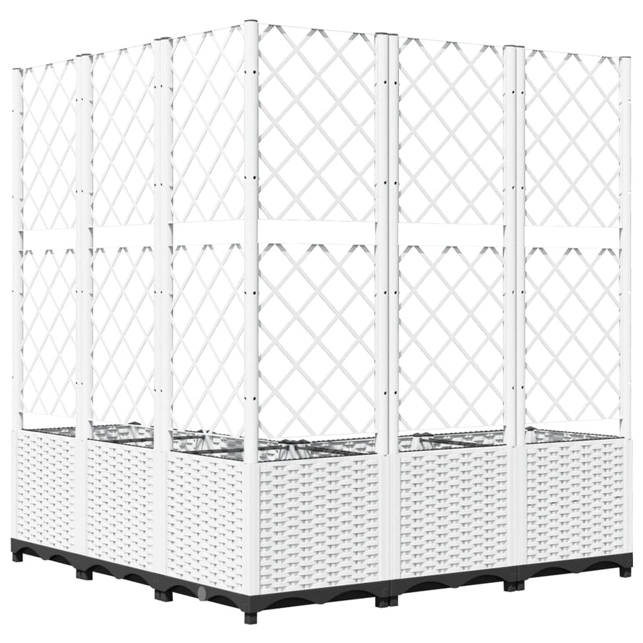 Plantenbak Met Latwerk Polypropeen 120 x 120 x 136 cm Wit
