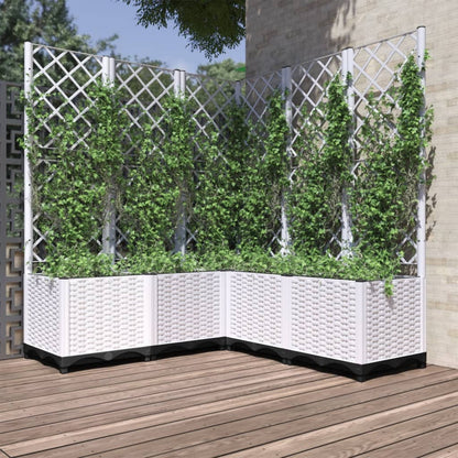Plantenbak Met Latwerk Polypropeen 120 x 120 x 136 cm Wit
