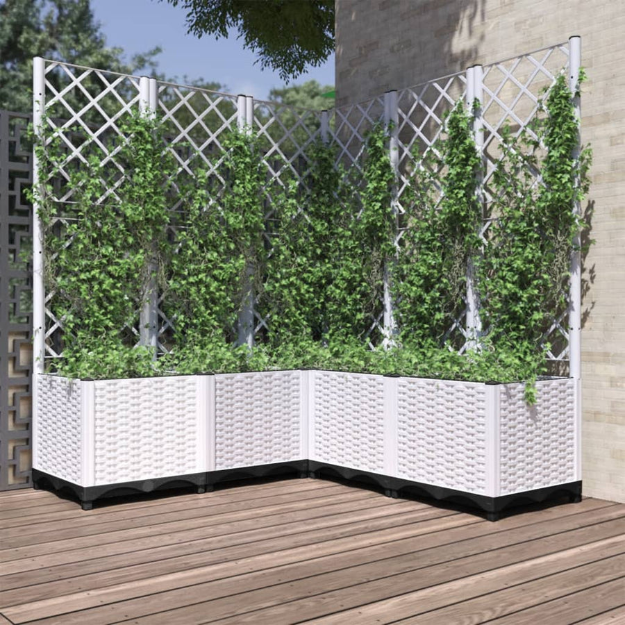 Plantenbak Met Latwerk Polypropeen 120 x 120 x 136 cm Wit