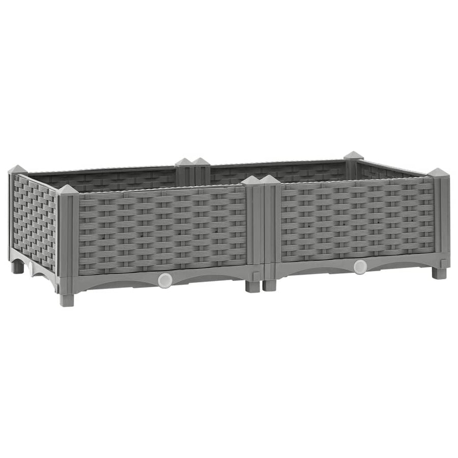 Plantenbak Verhoogd Polypropeen 80 x 40 x 23 cm Lichtgrijs