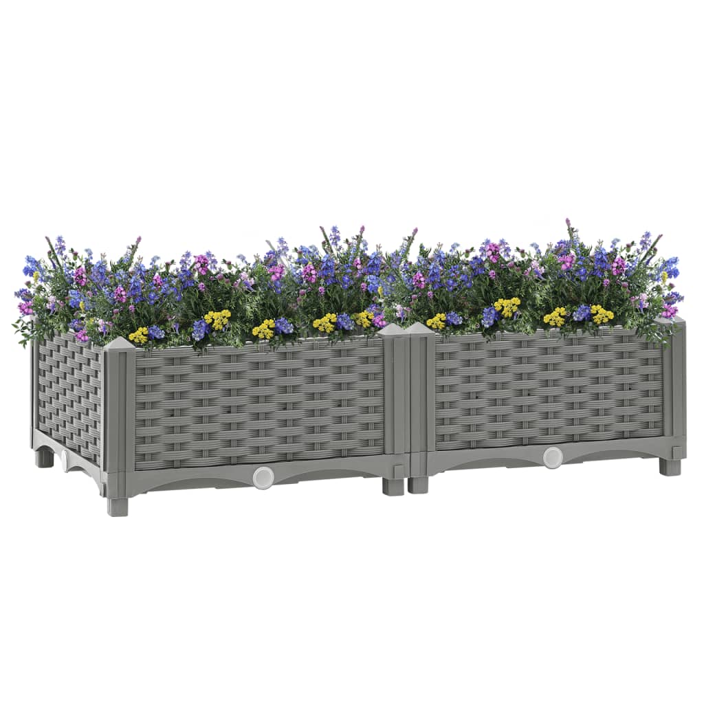 Plantenbak Verhoogd Polypropeen 80 x 40 x 23 cm Lichtgrijs
