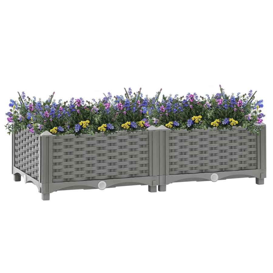Plantenbak Verhoogd Polypropeen 80 x 40 x 23 cm Lichtgrijs