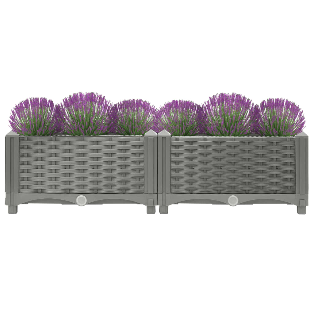 Plantenbak Verhoogd Polypropeen 80 x 40 x 23 cm Lichtgrijs