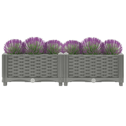 Plantenbak Verhoogd Polypropeen 80 x 40 x 23 cm Lichtgrijs