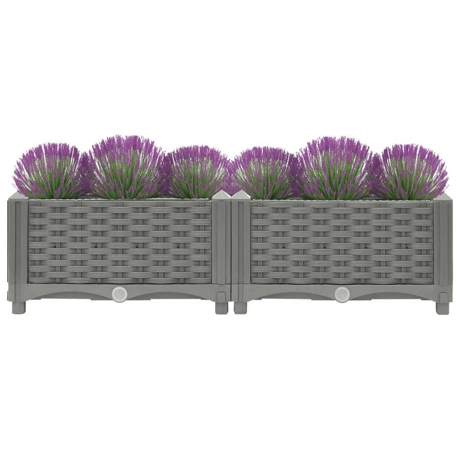 Plantenbak Verhoogd Polypropeen 80 x 40 x 23 cm Lichtgrijs