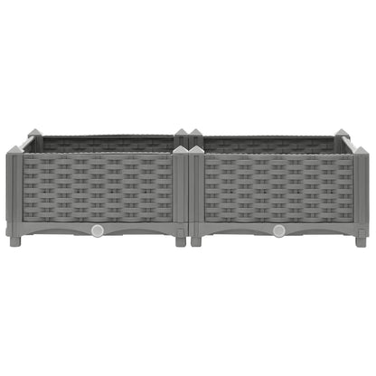 Plantenbak Verhoogd Polypropeen 80 x 40 x 23 cm Lichtgrijs
