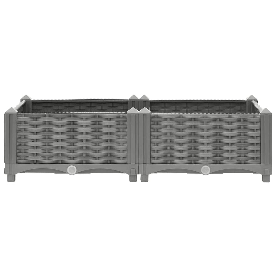 Plantenbak Verhoogd Polypropeen 80 x 40 x 23 cm Lichtgrijs