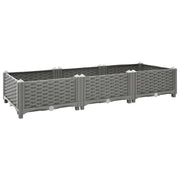 Plantenbak verhoogd 120x40x23 cm polypropeen lichtgrijs
