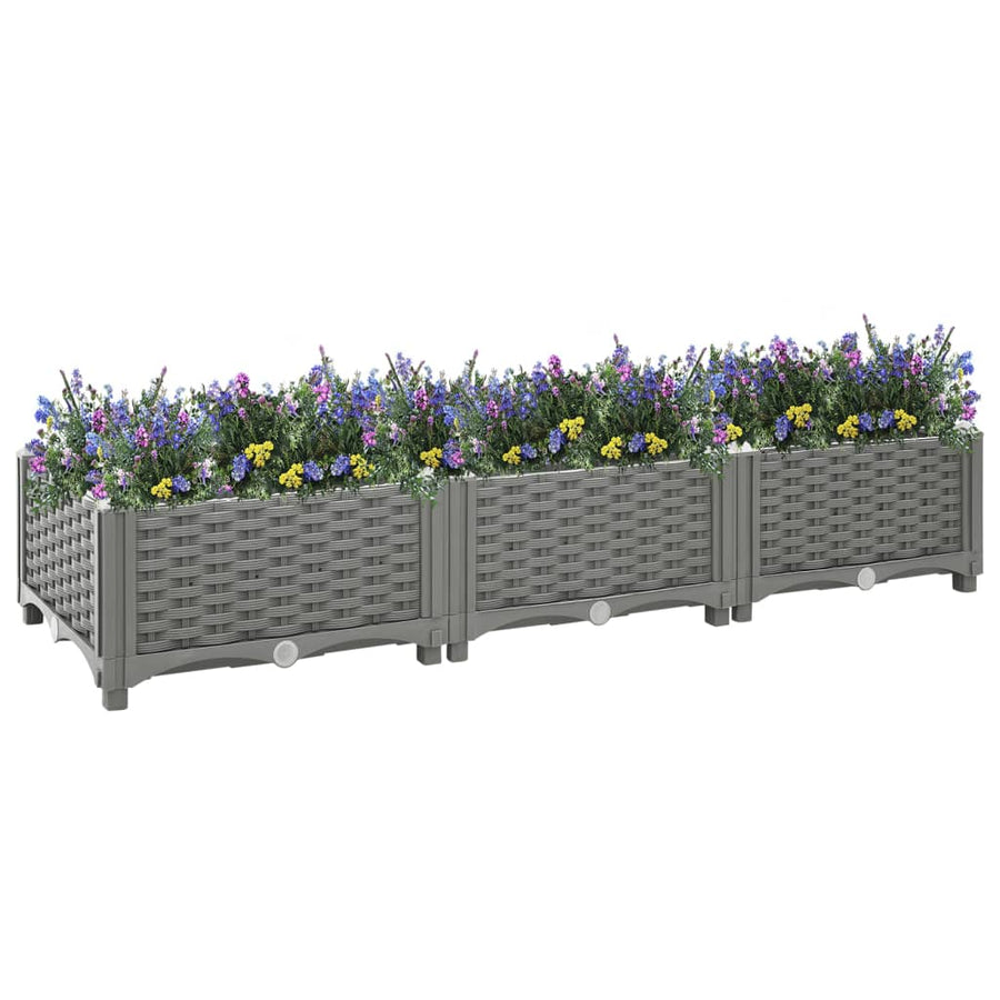 Plantenbak Verhoogd Polypropeen 120 x 40 x 23 cm Lichtgrijs