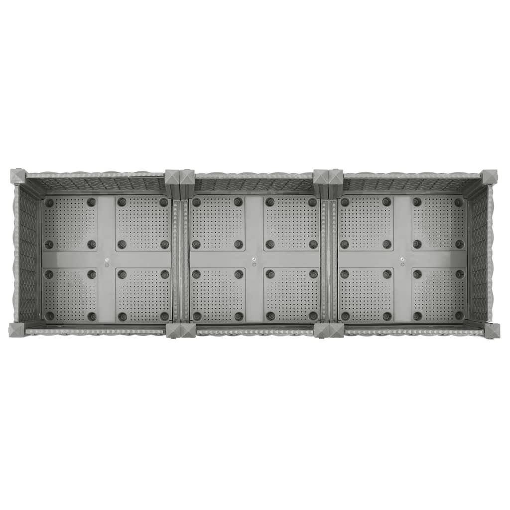 Plantenbak Verhoogd Polypropeen 120 x 40 x 23 cm Lichtgrijs
