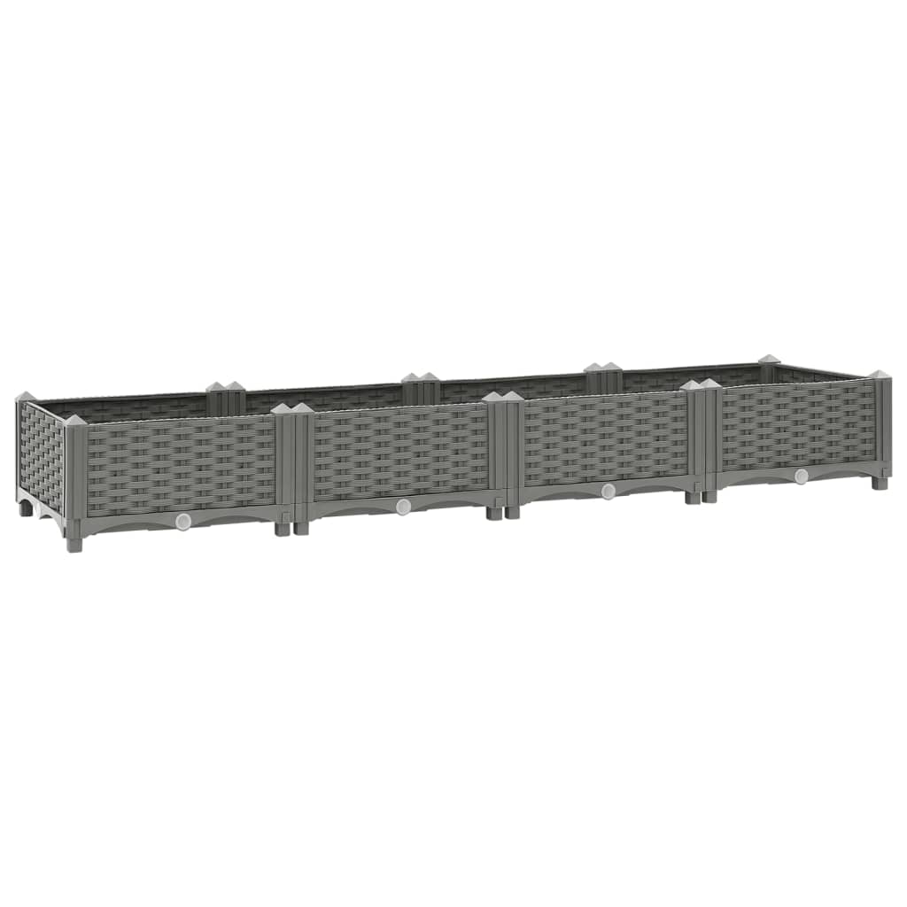 Plantenbak Verhoogd Polypropeen 160 x 40 x 23 cm Lichtgrijs