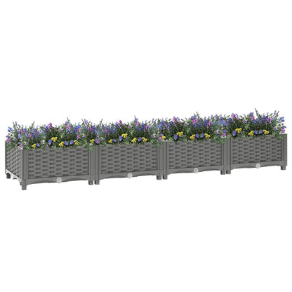 Plantenbak Verhoogd Polypropeen 160 x 40 x 23 cm Lichtgrijs