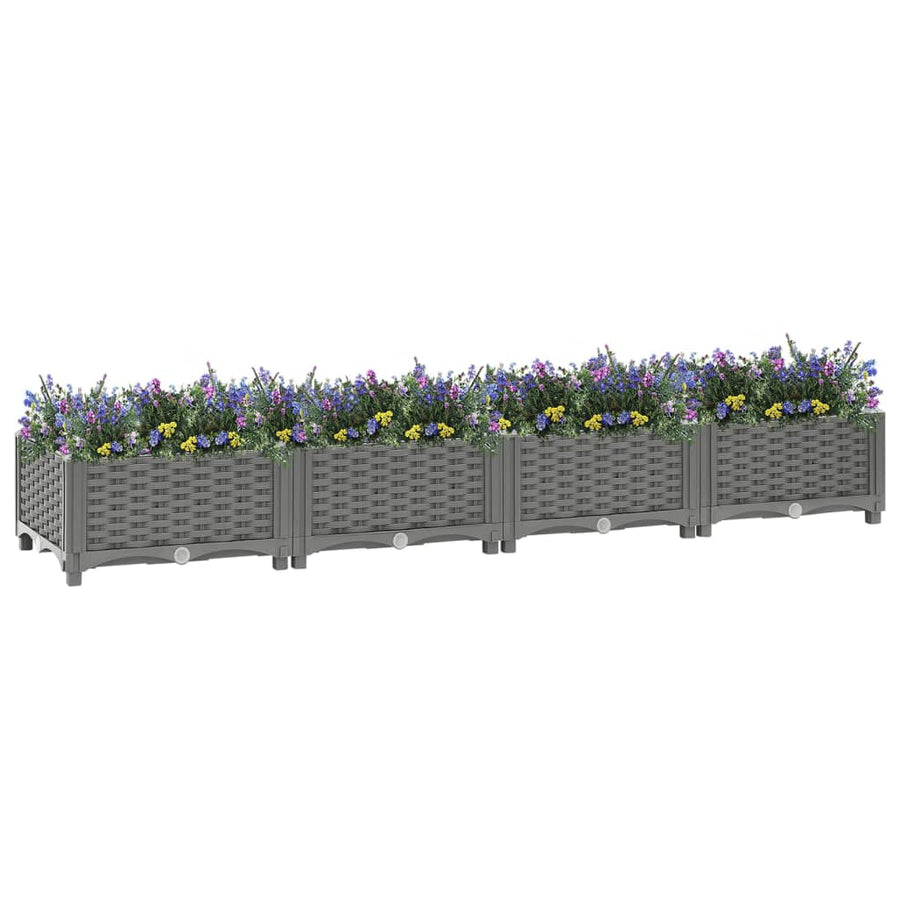 Plantenbak Verhoogd Polypropeen 160 x 40 x 23 cm Lichtgrijs