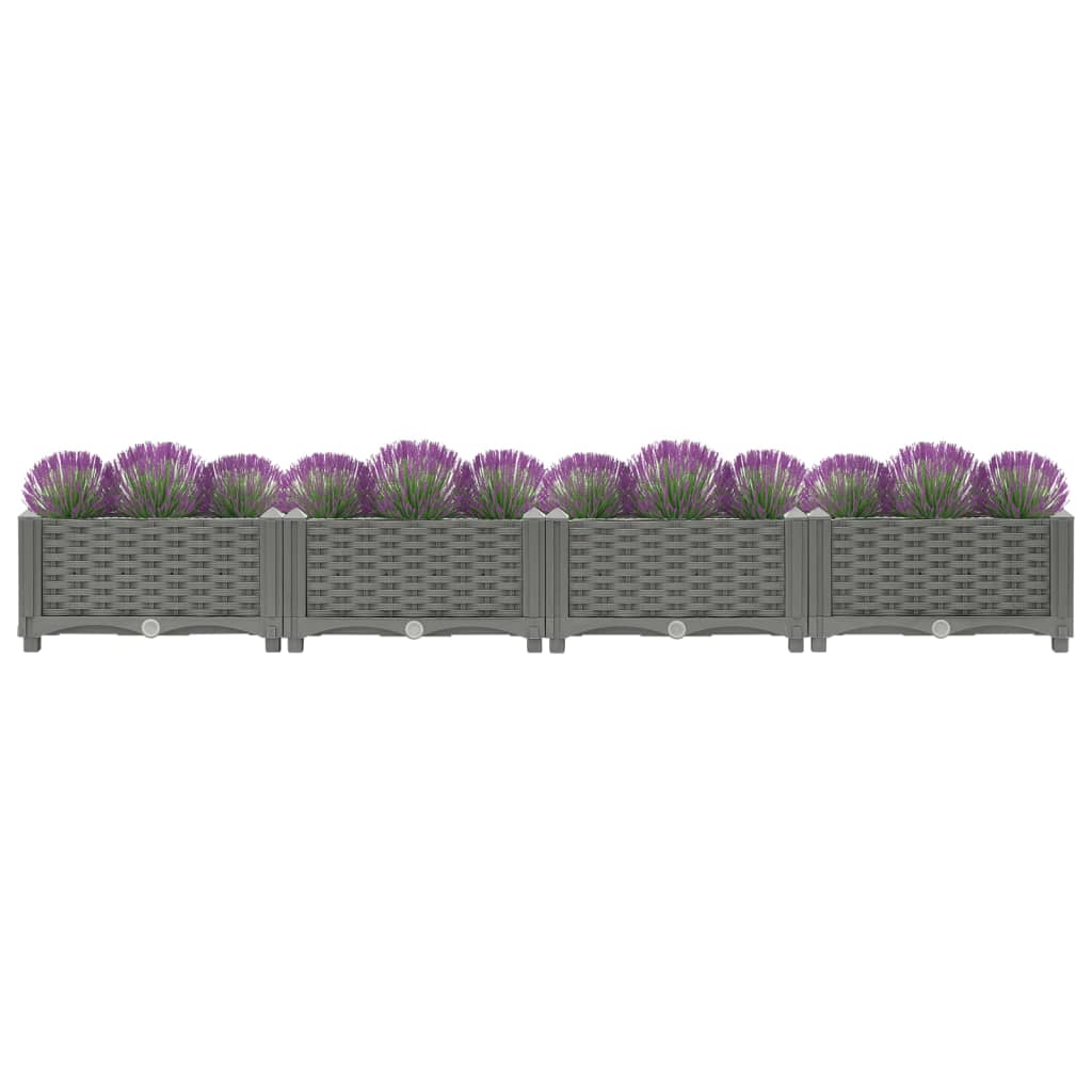 Plantenbak Verhoogd Polypropeen 160 x 40 x 23 cm Lichtgrijs
