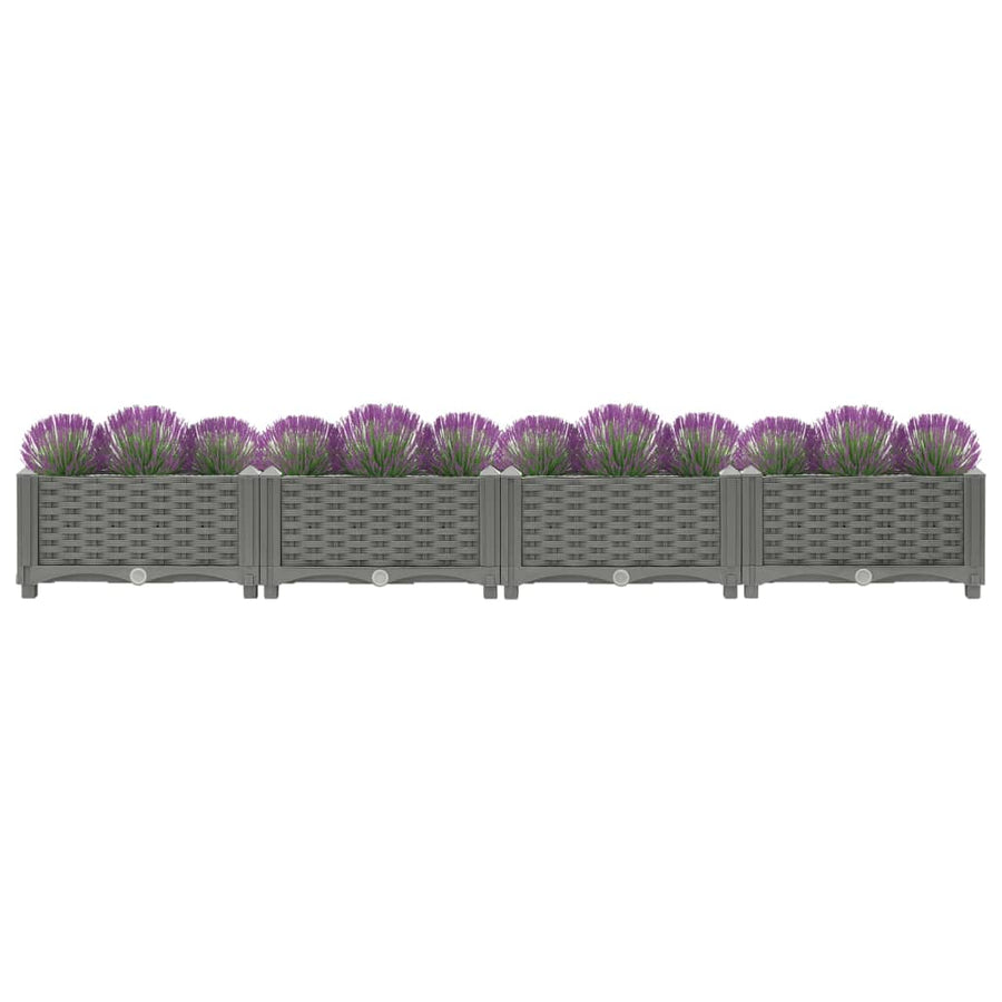 Plantenbak Verhoogd Polypropeen 160 x 40 x 23 cm Lichtgrijs