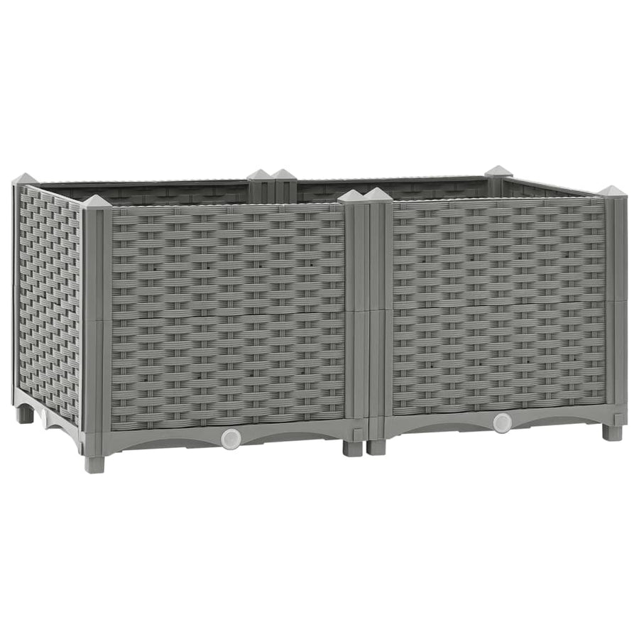 Plantenbak Verhoogd Polypropeen 80 x 40 x 38 cm Lichtgrijs