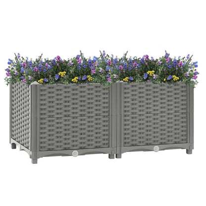 Plantenbak Verhoogd Polypropeen 80 x 40 x 38 cm Lichtgrijs