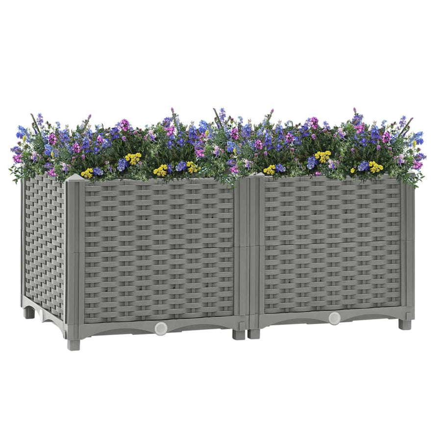 Plantenbak Verhoogd Polypropeen 80 x 40 x 38 cm Lichtgrijs