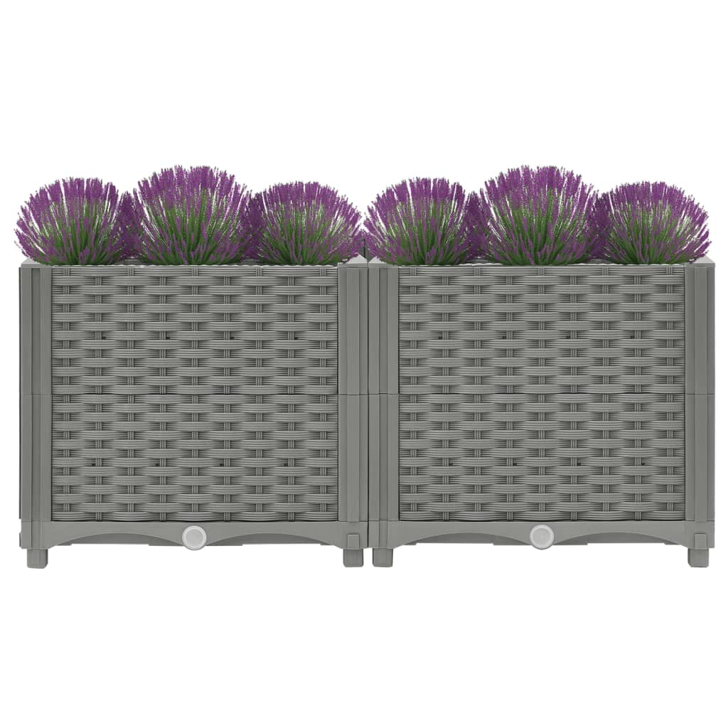 Plantenbak Verhoogd Polypropeen 80 x 40 x 38 cm Lichtgrijs