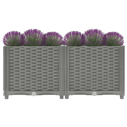 Plantenbak Verhoogd Polypropeen 80 x 40 x 38 cm Lichtgrijs