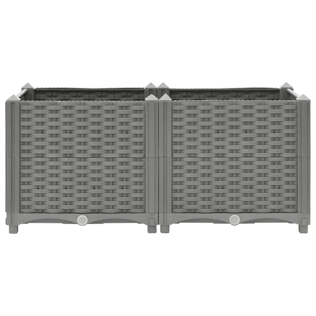 Plantenbak Verhoogd Polypropeen 80 x 40 x 38 cm Lichtgrijs